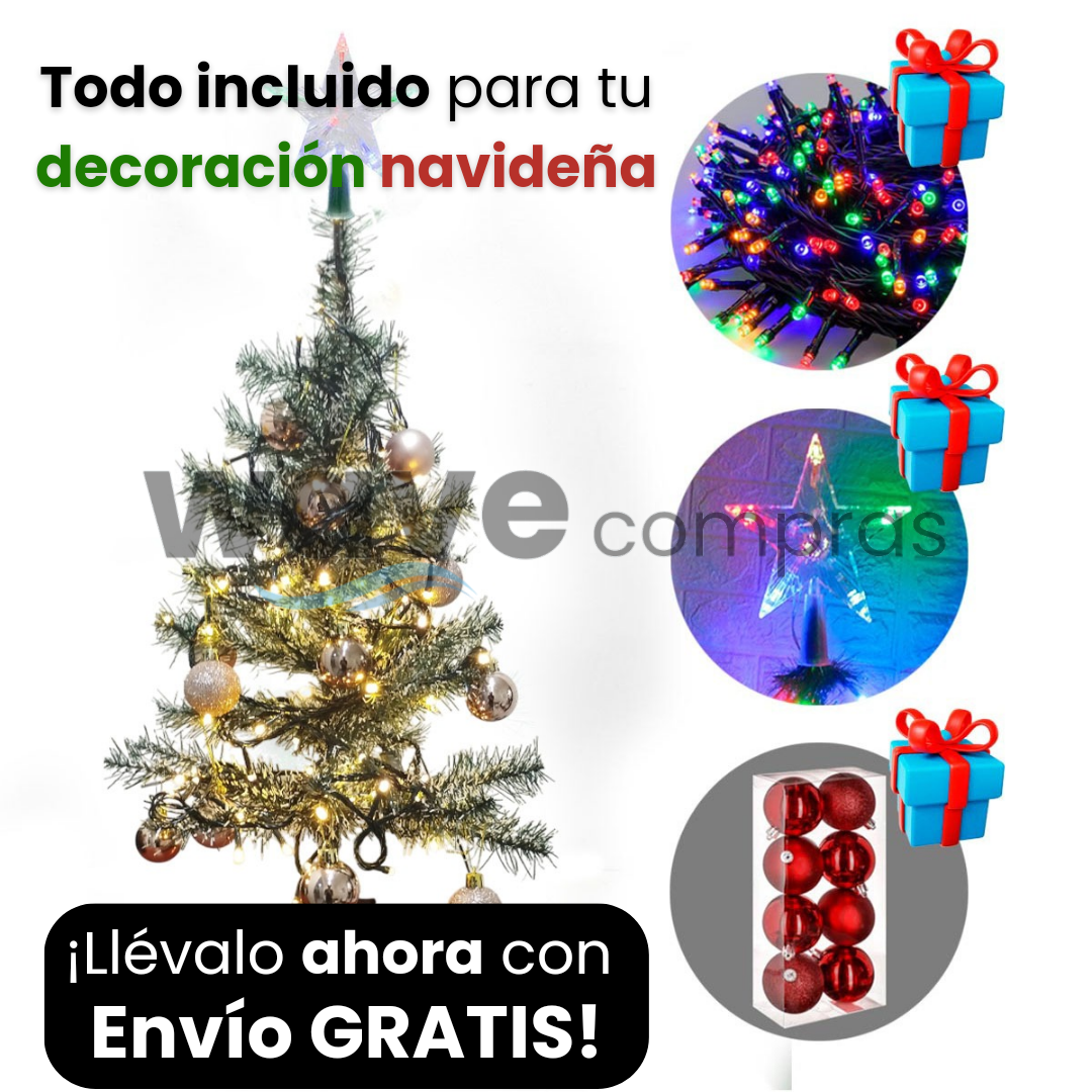 Árbol Navidad Nevado 90cm Combo (Envío Gratis + Pago al Recibir)